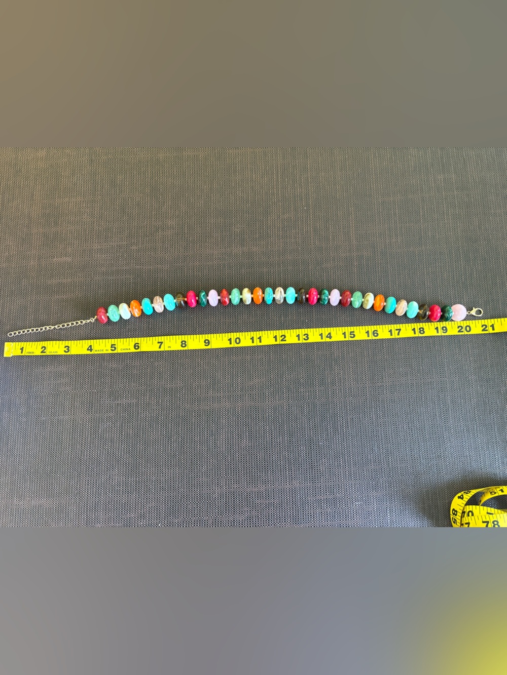 New! Multicolored Coastal Beaded Resin Marbled Disk Dopamine Statement Necklace - Picture 11 of 11